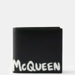 ALEXANDER MCQUEEN Graffiti Logo Bi-Fold Wallet Black/White