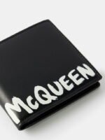 ALEXANDER MCQUEEN Graffiti Logo Bi-Fold Wallet Black/White - Imagen 3