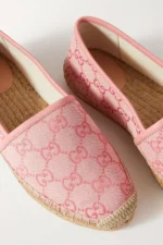 GUCCI Pink GG Canvas and Leather Espadrilles - Imagen 2