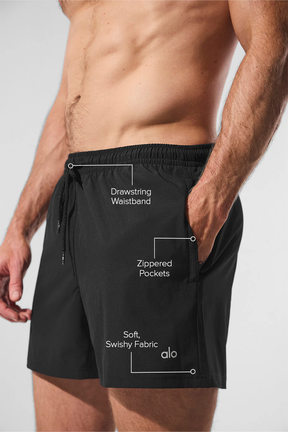 alo short 5 alo short black 5" - Imagen 1