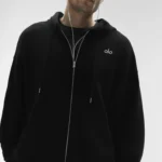 alo zip hoodie black