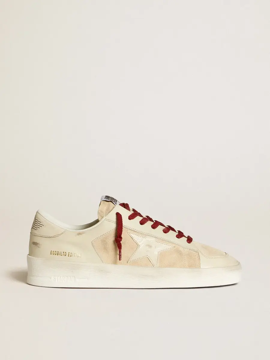 stardan-ltd-para-hombre-en-ante-con-estrella-y-lengeta-en-el-taln-de-cuero-blanco-brillante-1 Golden Goose Stardan LTD - Imagen 1