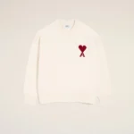 Ami Paris Jersey de Cœur blanco de lana natural