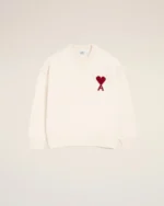 Ami Paris Jersey de Cœur blanco de lana natural
