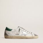 Golden Goose Super-Star White Green Silver