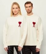 Ami Paris Jersey de Cœur blanco de lana natural - Imagen 2